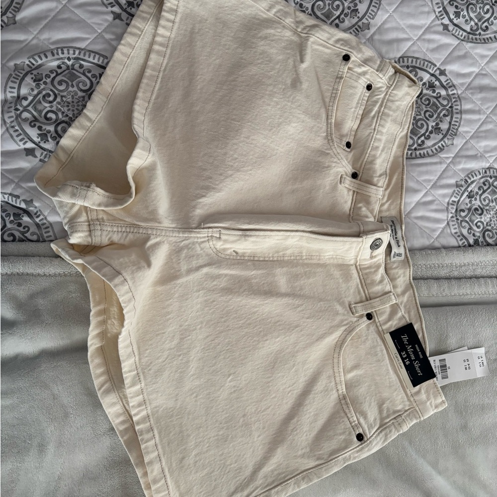 Abercrombie & Fitch Cream Jean Shorts